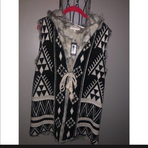 Miss Me brand faux fur hooded vest